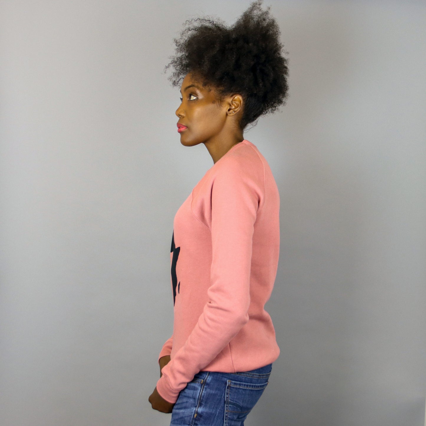 Unisex Africa Black & Mauve Crewneck Sweatshirt