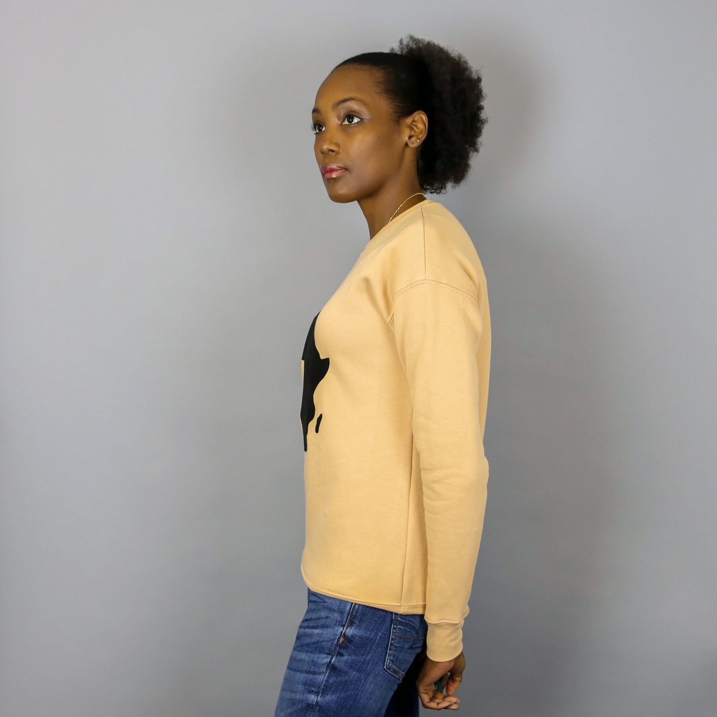 Unisex Africa Black & Sand Crewneck Sweatshirt