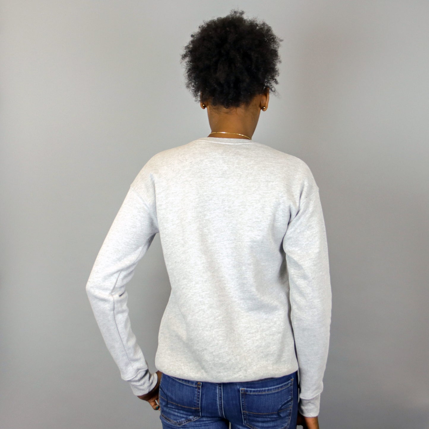 An African Queen is in Town Grey & Glitter Black Crewneck Sweatshirt