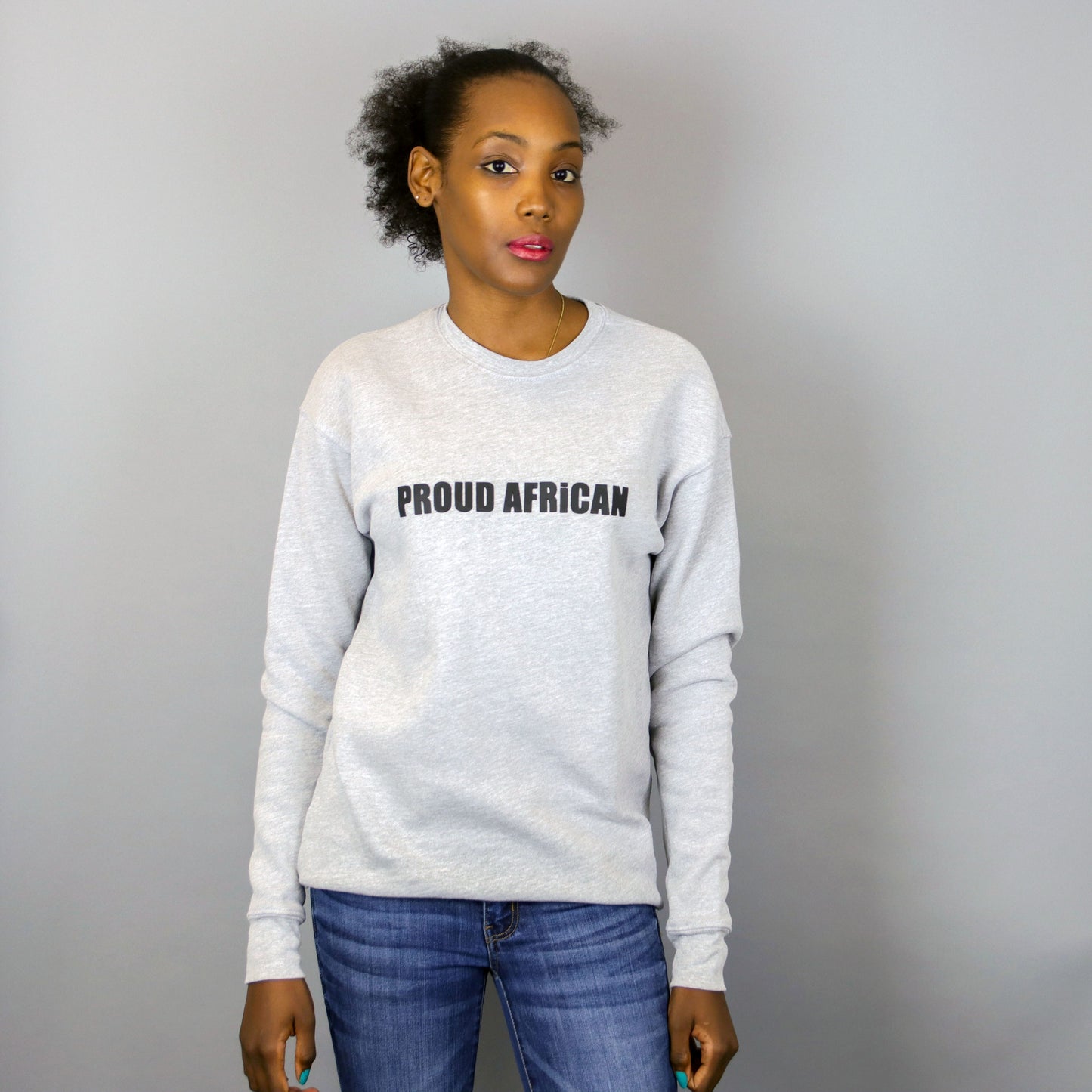 Unisex Proud African Grey & Black Crewneck Sweatshirt