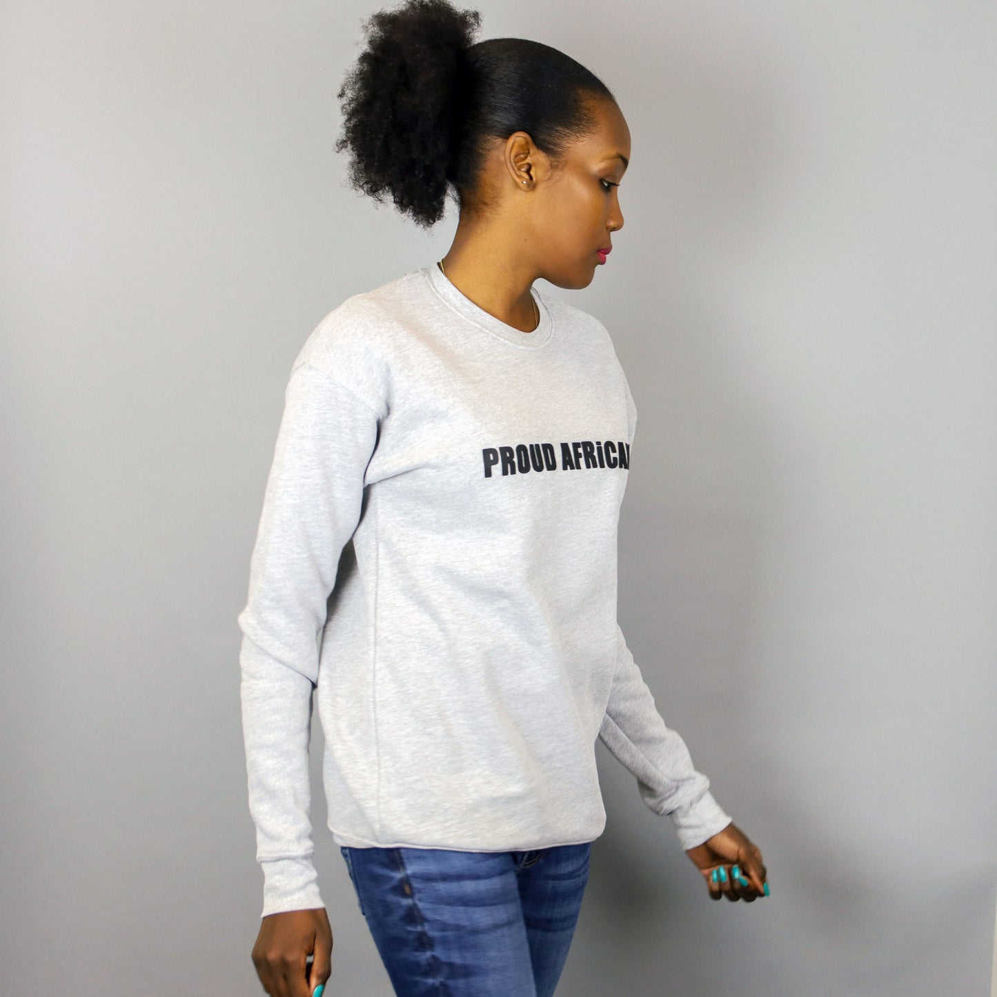 Unisex Proud African Grey & Black Crewneck Sweatshirt