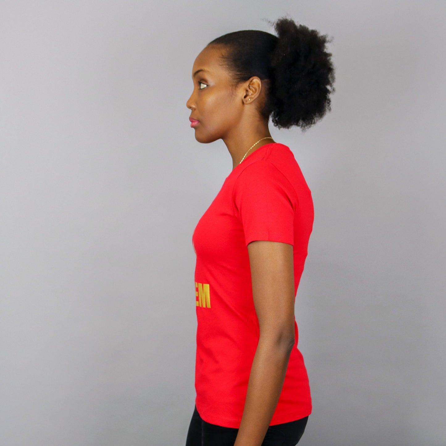 Africa in Harlem short sleeve T-shirt Red & Gold – Women