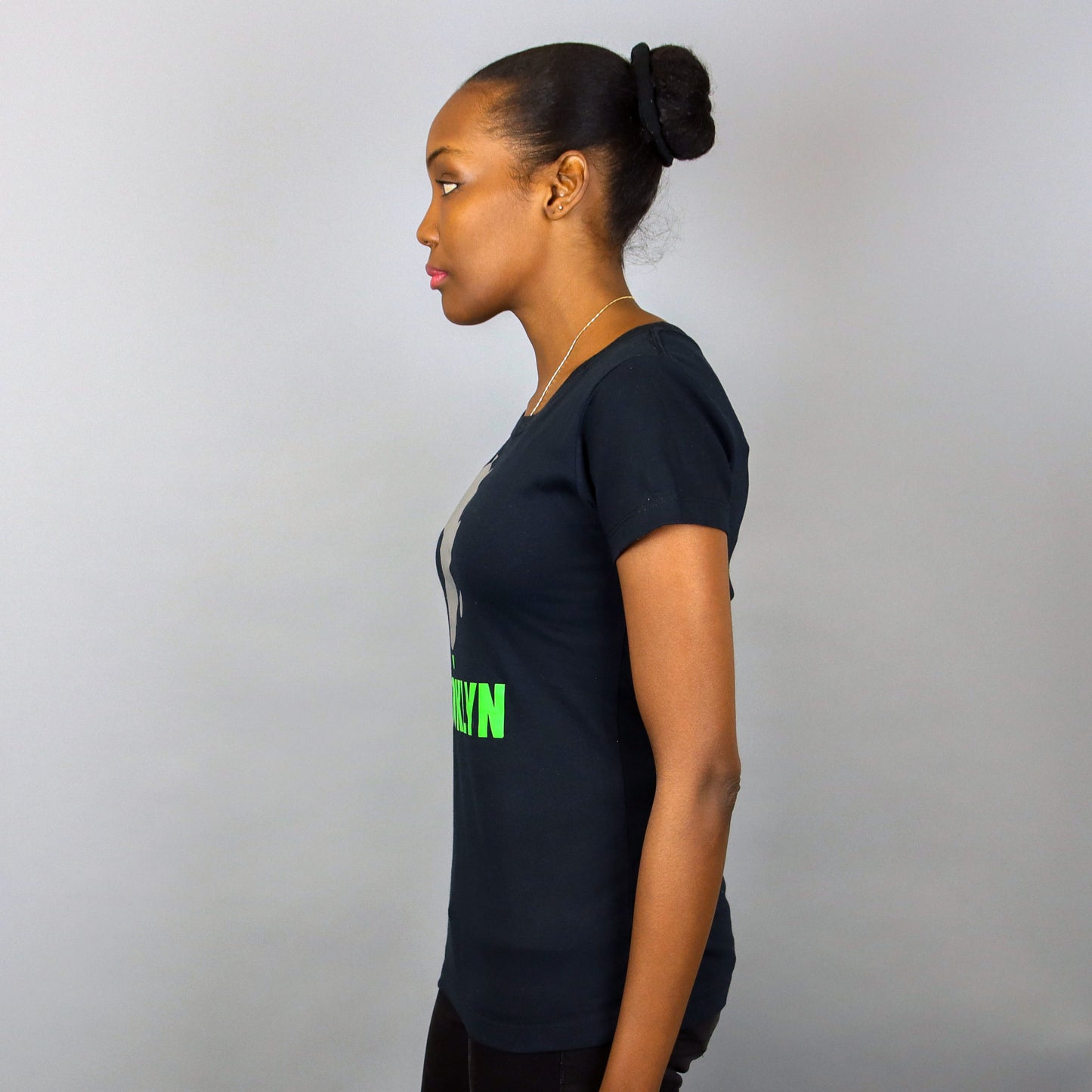 Africa in Brooklyn T-shirt Black & Silver - Women