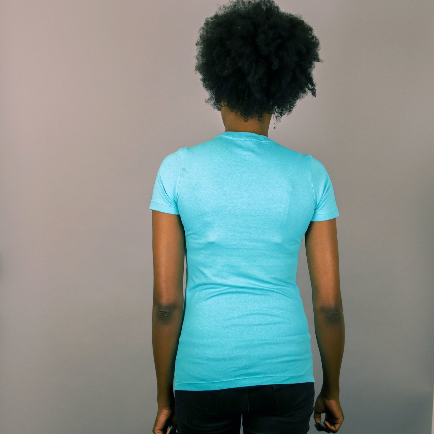 Africa short sleeve T-shirt Turquoise & Gold – Women