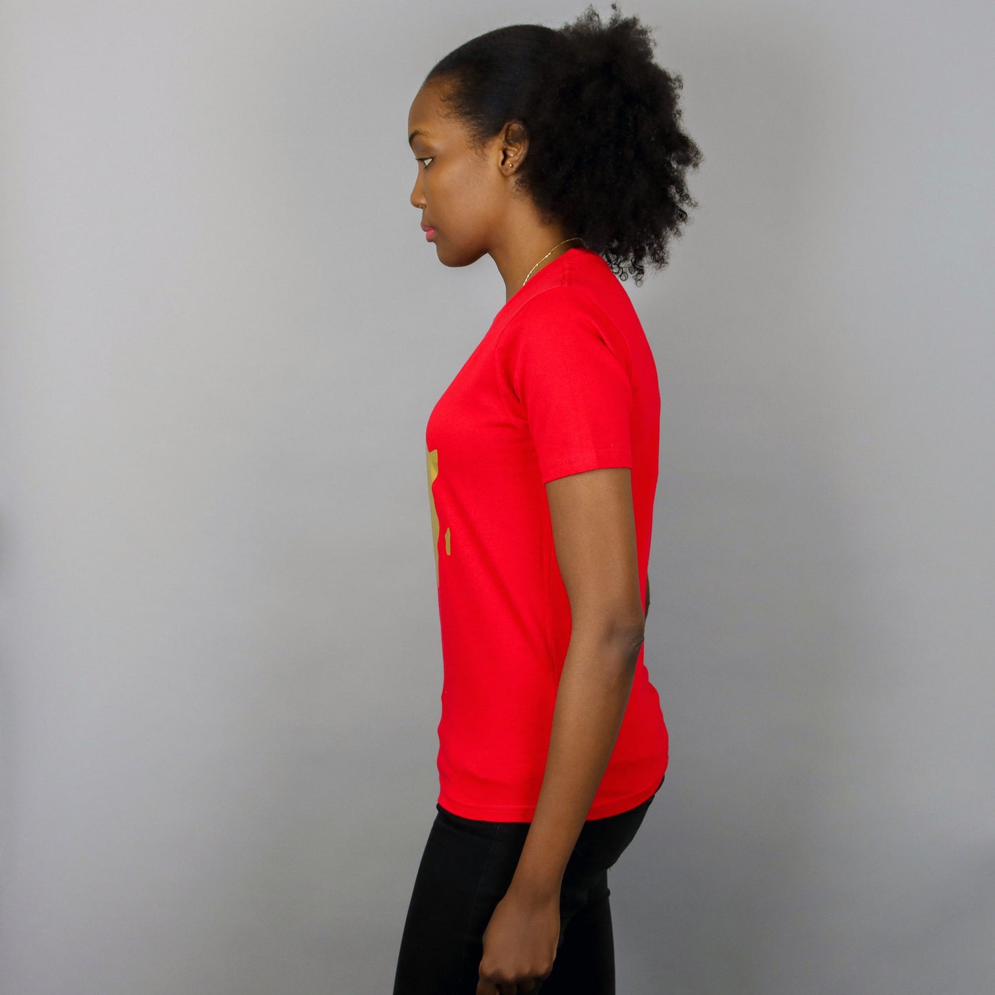 Africa short sleeve T-shirt Red & Gold – Women