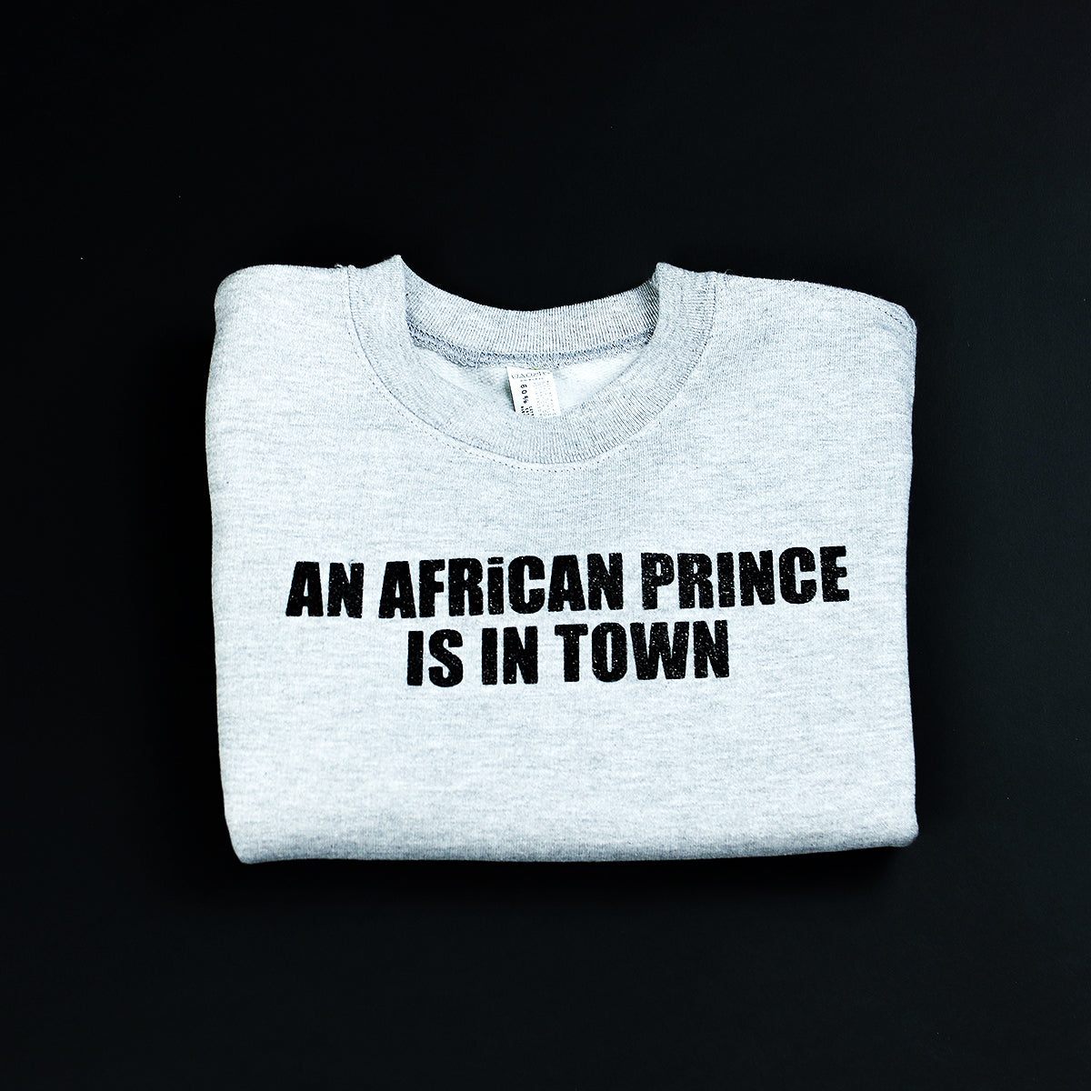 African Prince Crewneck Sweatshirt Grey & Black