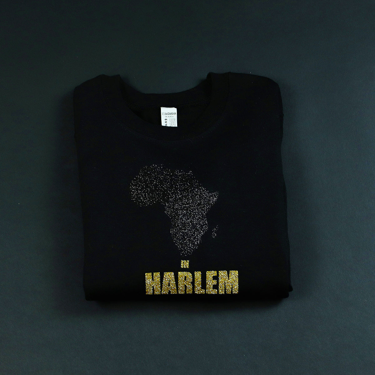 Unisex Africa in Harlem Crewneck Sweatshirt Black & Gold