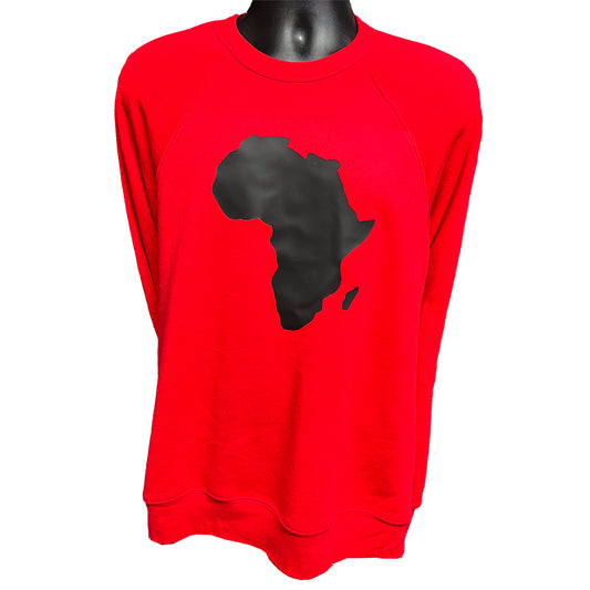 Unisex Africa Red & Black Crewneck Sweatshirt