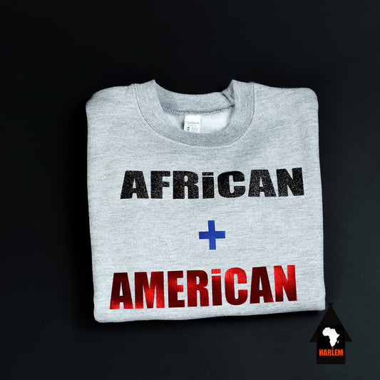 Unisex African + American Crewneck Sweatshirt Blue