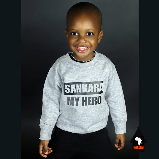 Unisex Sankara My Hero Crewneck Sweatshirt Grey & Black - Kids
