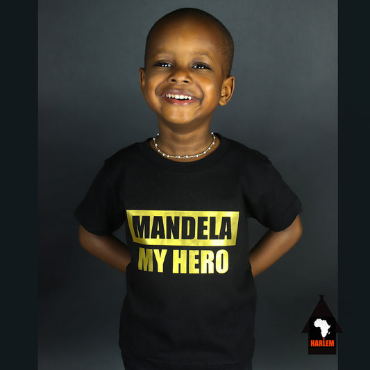 Mandela My Hero T-shirt Black & Gold - Kids