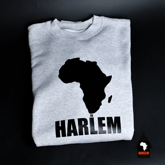 Unisex Africa in Harlem Crewneck Sweatshirt Grey & Black