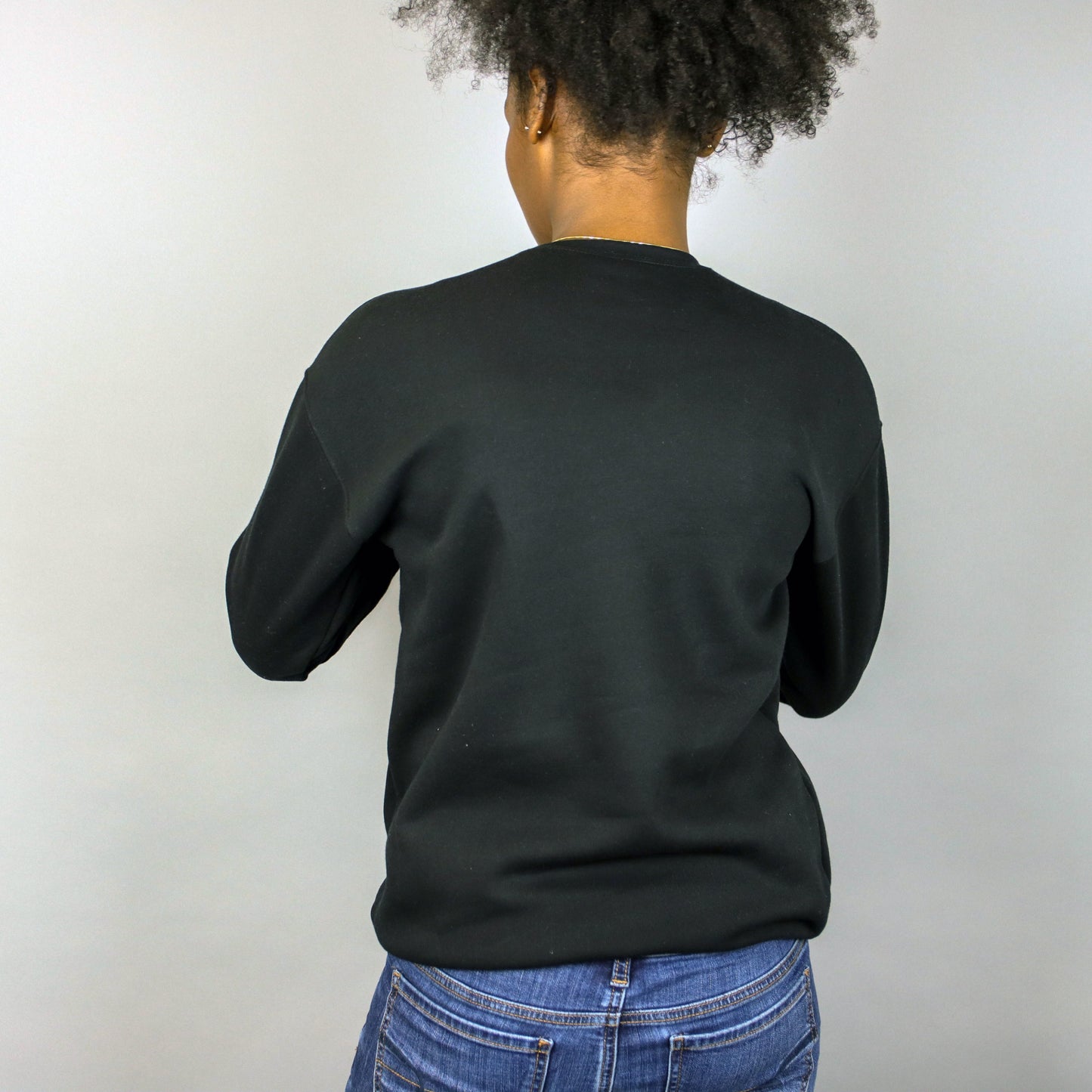 Unisex Africa In Harlem Black & Glitter Silver Crewneck Sweatshirt