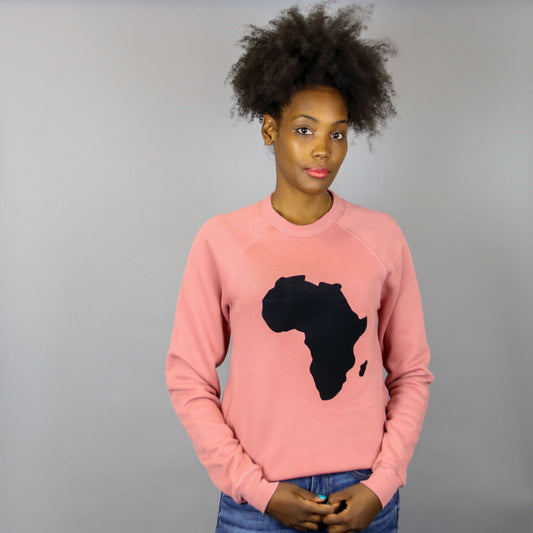 Unisex Africa Black & Mauve Crewneck Sweatshirt