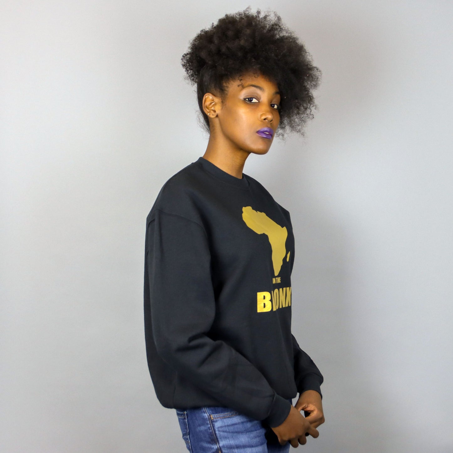 Unisex Africa in the Bronx Crewneck Sweatshirt Gold