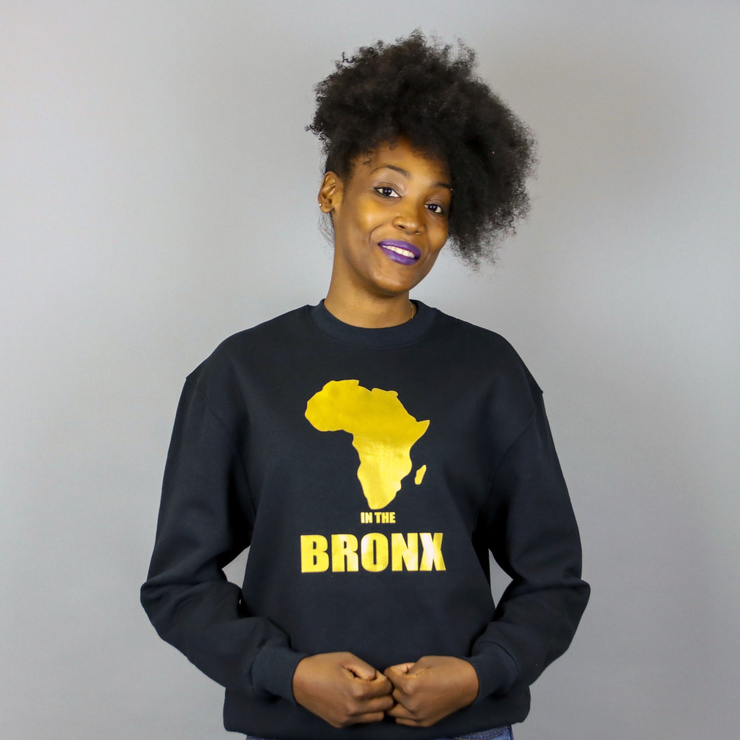 Unisex Africa in the Bronx Crewneck Sweatshirt Gold