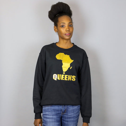 Unisex Africa in Queens Crewneck Sweatshirt Gold