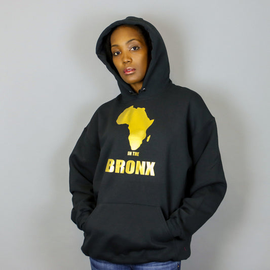 Unisex Africa in the Bronx Hooded Sweatshirt Gold
