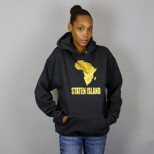 Unisex Africa in Staten Island Hooded Sweatshirt Gold