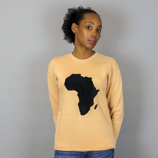 Unisex Africa Black & Sand Crewneck Sweatshirt
