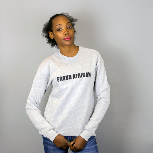 Unisex Proud African Grey & Black Crewneck Sweatshirt