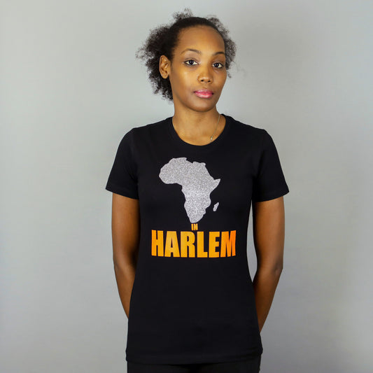 Africa in Harlem T-shirt Black & Silver - Women