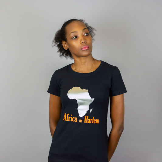 Africa in Harlem T-shirt Original Black & Silver - Women