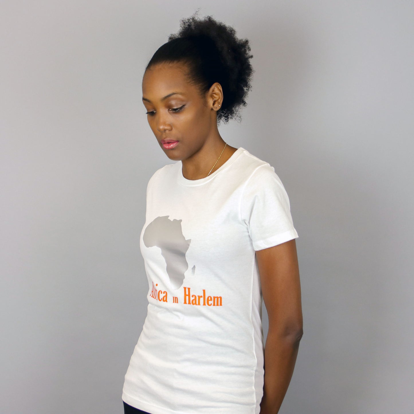 Africa in Harlem T-shirt Original White & Silver - Women