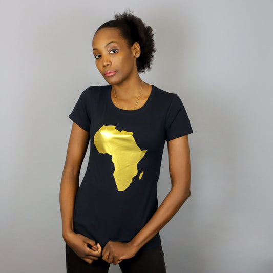 Africa Black & Gold short sleeve t-shirt – Women