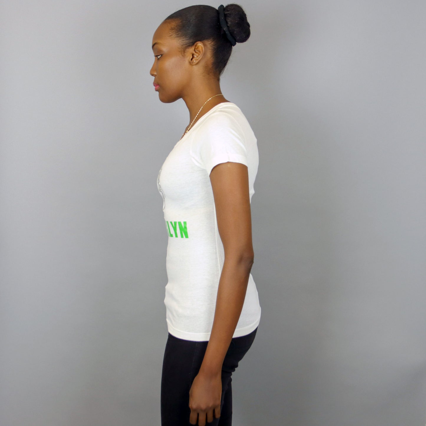 Africa in Brooklyn T-shirt White & Silver - Women