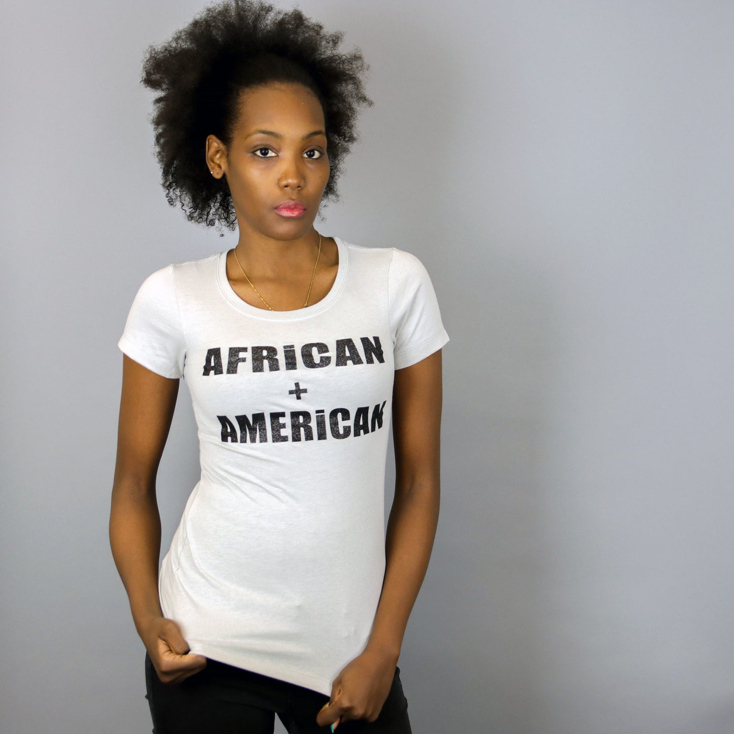 Africa in Harlem T-shirt Grey & Black - Women