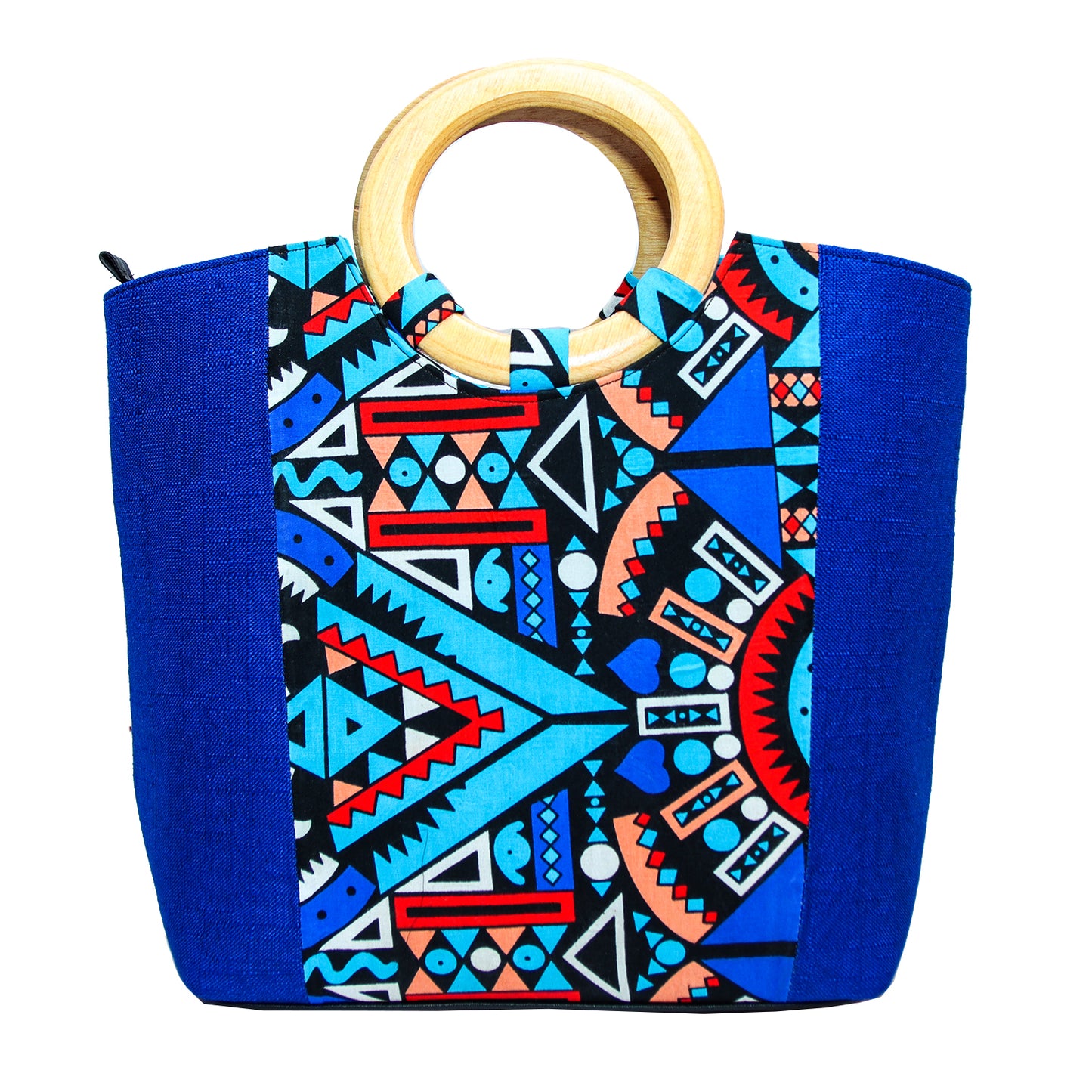 Handcrafted African Print Ankara Wooden Straps Bag