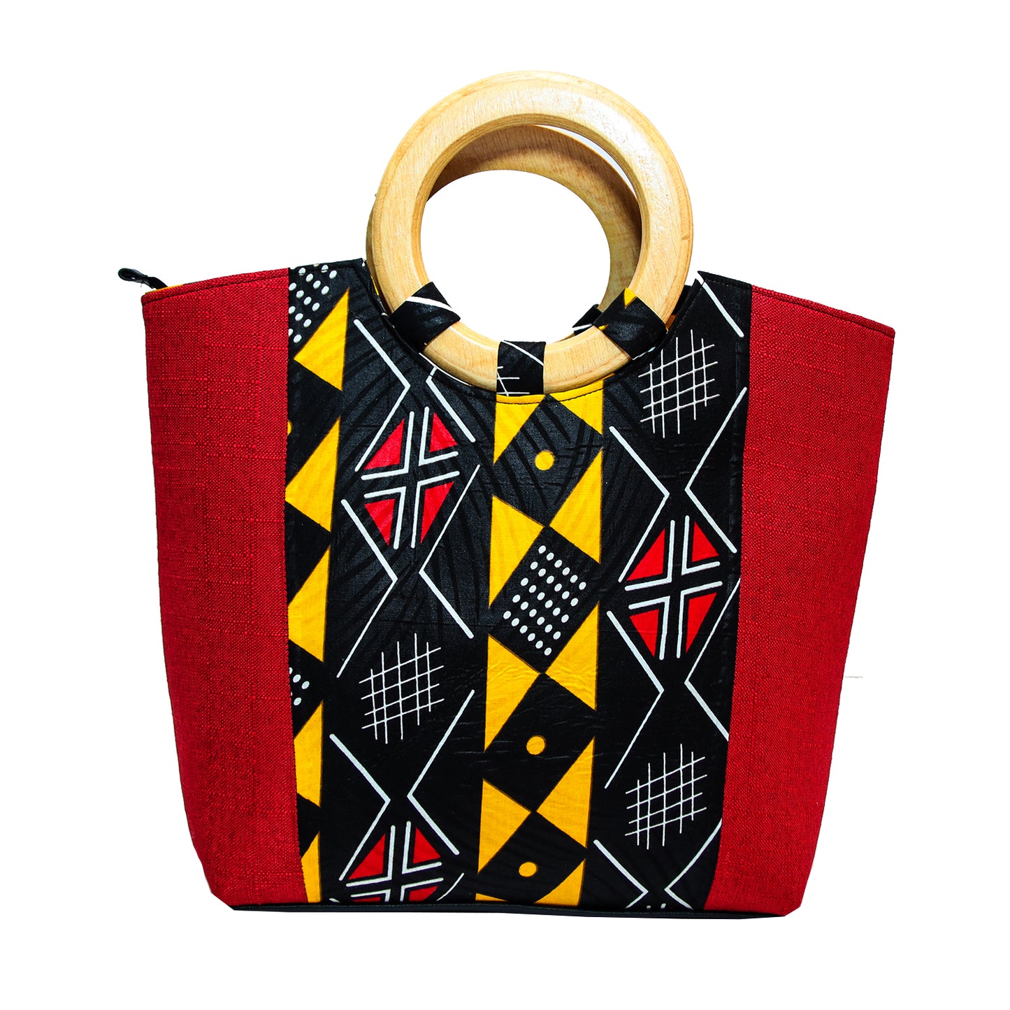 Handcrafted African Print Ankara Wooden Straps Bag