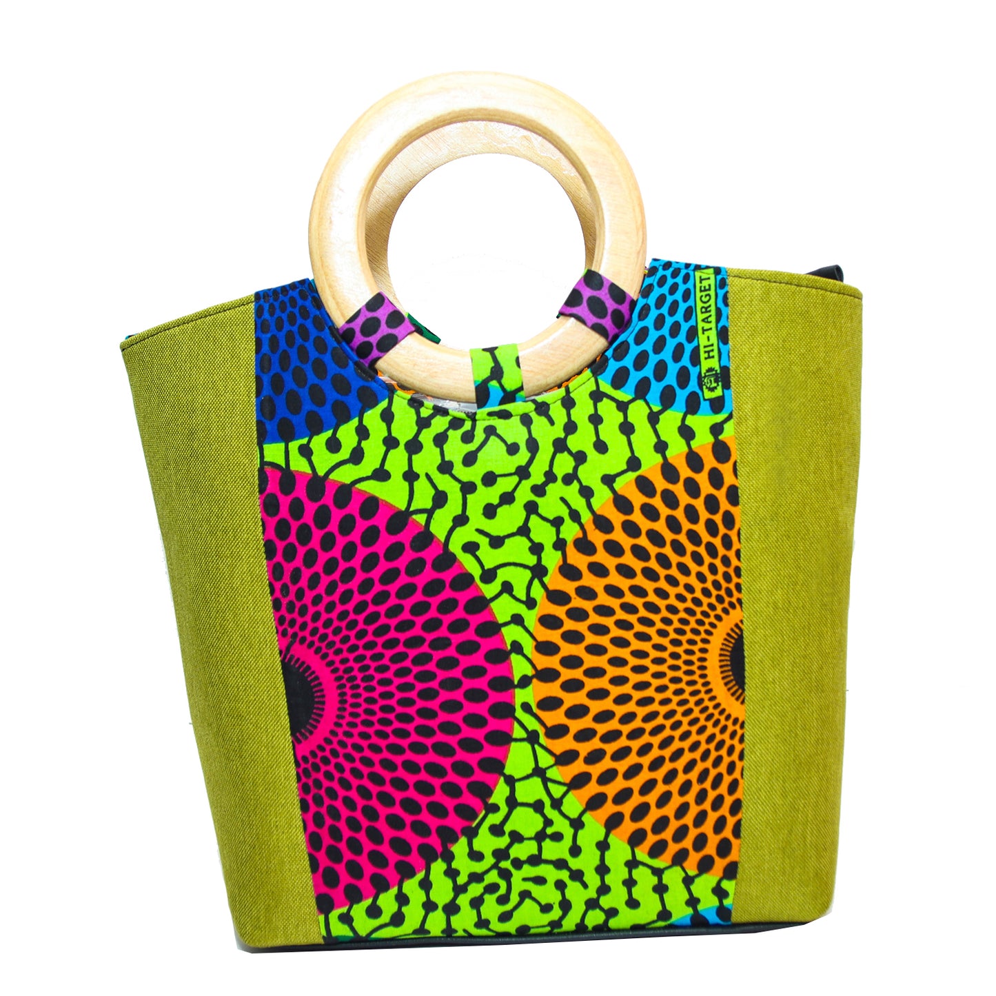 Handcrafted African Print Ankara Wooden Straps Bag