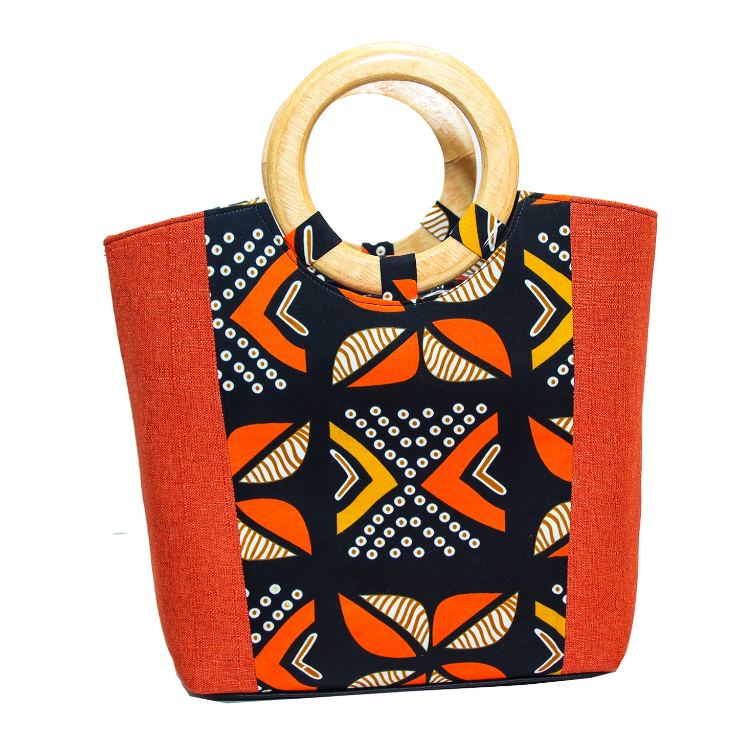 Handcrafted African Print Ankara Wooden Straps Bag