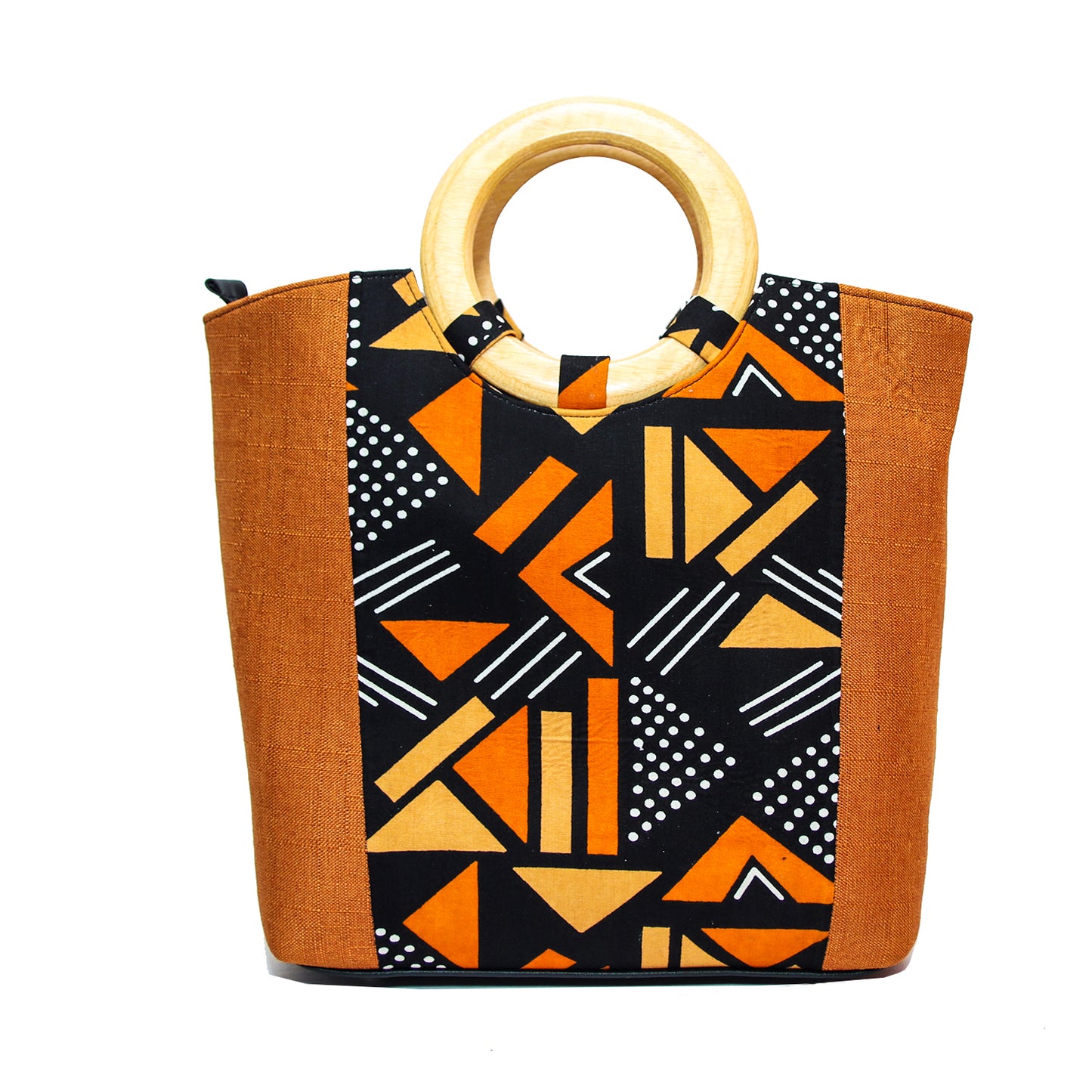 Handcrafted African Print Ankara Wooden Straps Bag