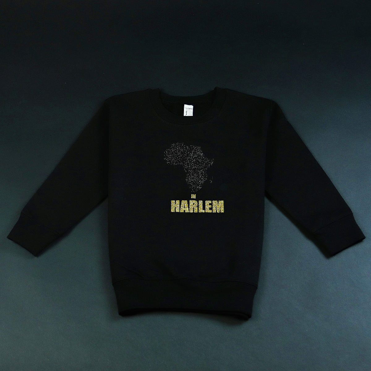Unisex Africa in Harlem Crewneck Sweatshirt Black & Gold - Kids