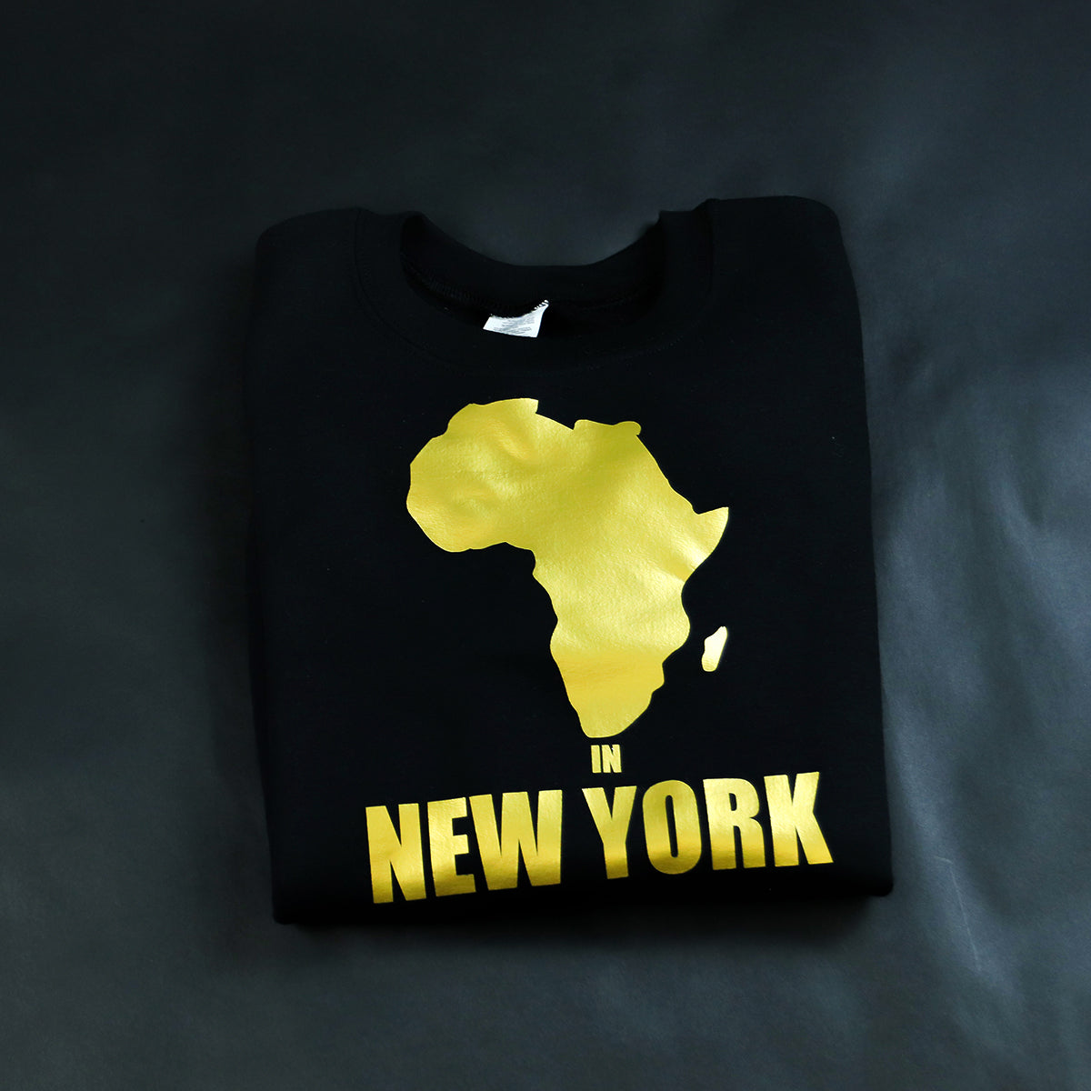 Unisex Africa in New York Crewneck Sweatshirt Gold