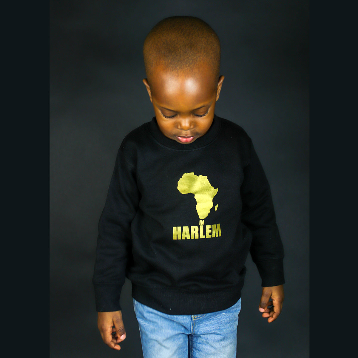 Unisex Africa in Harlem Crewneck Sweatshirt Gold - Kids