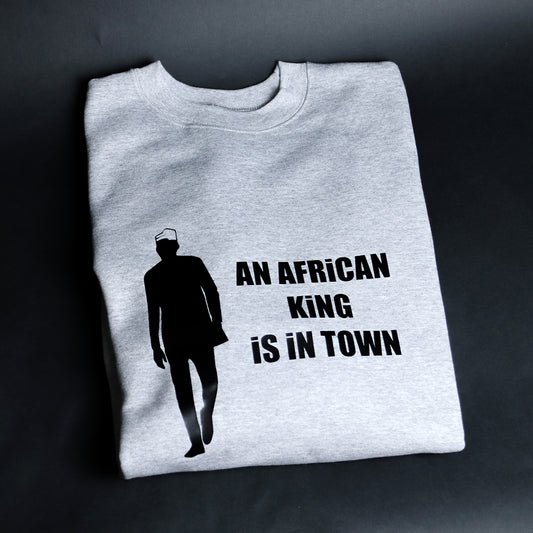 African King Crewneck Sweatshirt Grey & Black